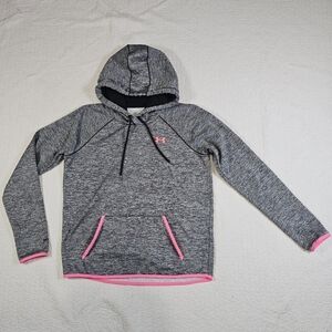 Youth Gray and Pink Under Armour Storm Hoodie